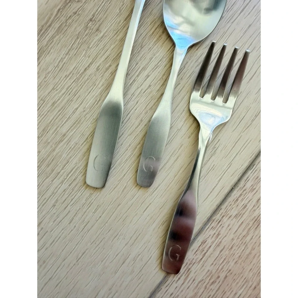 Oneida Community Stainless Steel 3pc Flatware Set Monogram G Fork Spoons